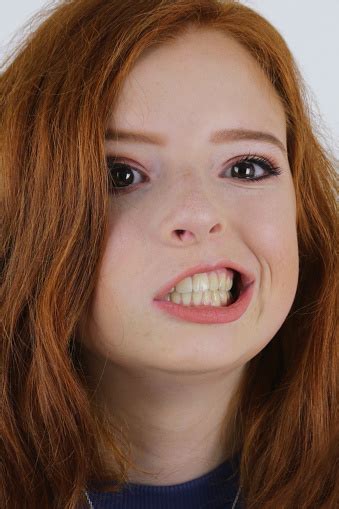 Closeup Image Of Teenage Girl 14 15 With Pale Skin And Freckles Natural