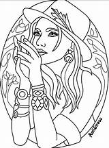 Coloring Pages Adults Adult Books Colouring Printable Women Blank Sheets Beautiful Girls Witch Book Print Choose Board Disney sketch template