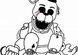 Fnaf Withered Coloringhome Foxy Getcolorings Fnaf2 sketch template