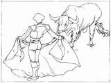 Matador Ferdinand Bullfighting sketch template