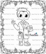Besties Coloring Digi Nurse Rx Stamp Instant Doll Dr Well Get sketch template