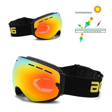Acexpnm Ski Goggles Brand Double Layers Uv400 Anti Fog Big Ski Mask