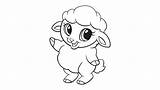 Lamb Coloring Cute Hallo Say Pages sketch template