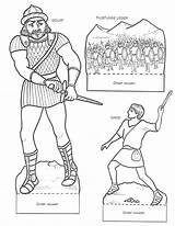 Goliath Goliat Actividades Crafts Biblia Dominical Lecciones sketch template