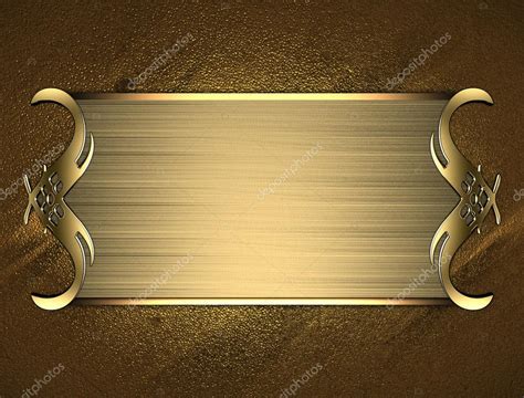 gold  plate  gold ornate edges  gold background stock