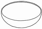 Bowl Clipart Coloring Template Empty Basket Fruit Printable Pages Clip Outline Soup Salad Stencil Ice Cream Scoop Food Fish Bowls sketch template