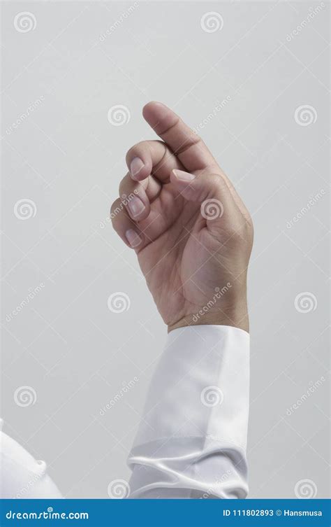 empty male hand  placing mobile phone   object isolate stock image image
