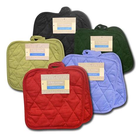 wholesale pot holders  pack square solid woven assorted glw