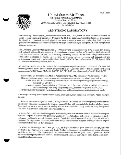 brooks air force base analysis  recommendations talking paper