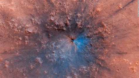 nasa releases new image of an impact crater on the surface of mars it