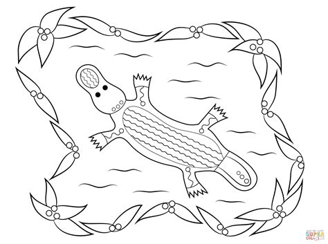 platypus aboriginal art coloring page  printable coloring pages