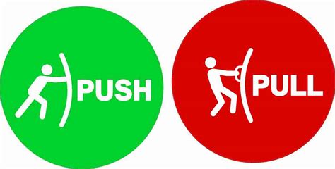 push pull decal pair  pack    signs  salagraphics