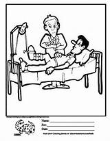 Hospital Bed Coloring Pages Kids Leg Broken Cartoon Drawing Printables Activities Printable Colouring Book Patient Doctor Man Sheets Getcolorings Beds sketch template