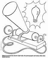 Edison Thomas Inventions Coloring Pages American Kids History Inventors Timeline Drawing Light Bulb Revolution Mcgruff Clipart Activities African Crime Dog sketch template