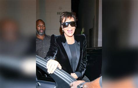 kris jenner rocks a sexy see through top and leather pants during date