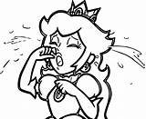 Coloring Crying Mario Super Princess Designlooter sketch template