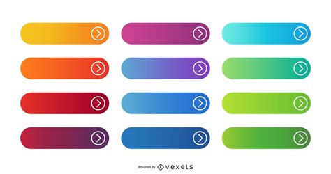 color gradient  button pack vector