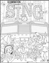 Sing Coloring Movie Pages Sheet Characters Printable Template sketch template