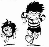 Dennis Gnasher Colouring Beano Busy Running Pages Parkinson Draw Week Wikia Nigel Cartoons sketch template