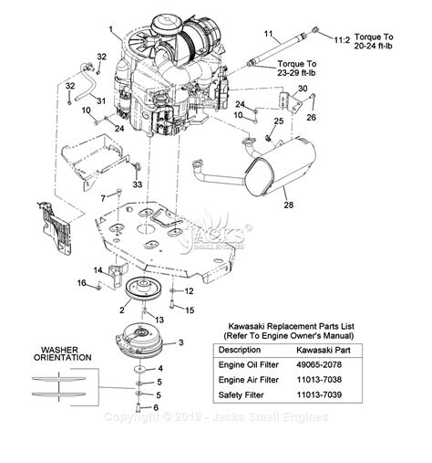 exmark lzxka sn   parts diagram  engine assembly