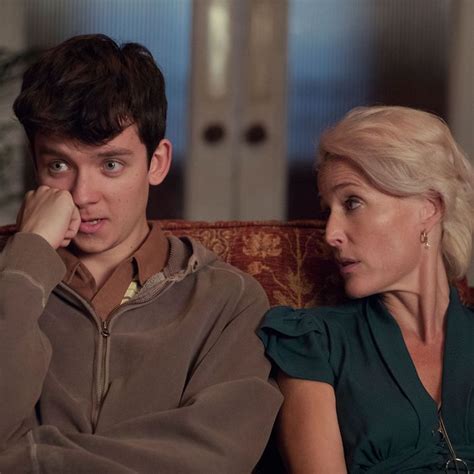 gillian anderson and asa butterfield on ‘sex education