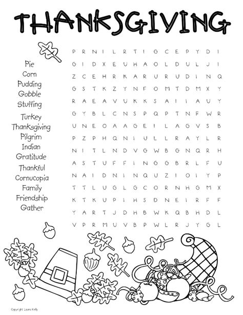 printable thanksgiving word searches