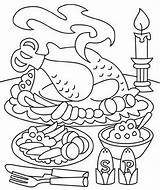 Dinner Coloring Pages Thanksgiving Colouring Sheets Christmas Family sketch template