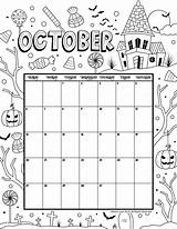 Calendar Coloring October Printable Pages Kids Woojr Calender Printables Monthly Print Oct Children Colouring Halloween Calendars December Woo Jr 2021 sketch template