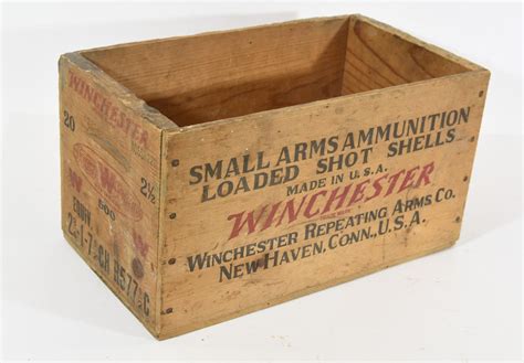 winchester vintage wooden ammunition box landsborough auctions