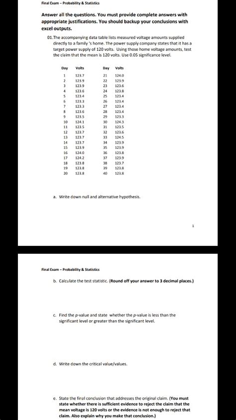 statistics questions  answers exams