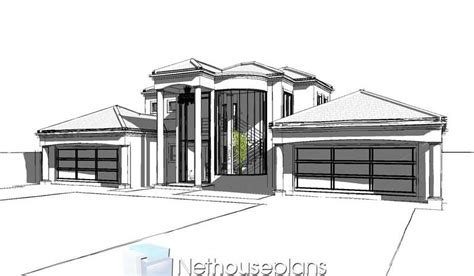 bedroom double storey house plan  south africa nethouseplans
