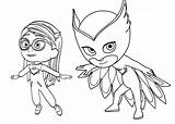 Pj Mask Coloring Pages Owlette Getcolorings Color Masks sketch template