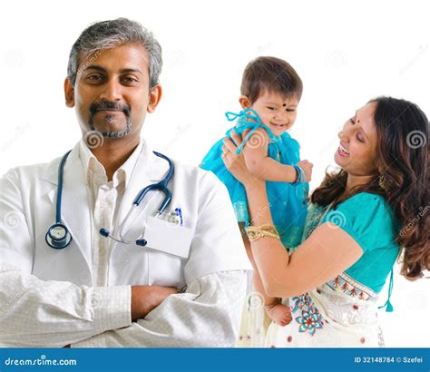indian medical doctor  patient family stock photo image