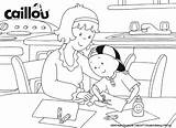 Caillou Coloring Family Pages Colouring Activities Sheets Choose Board Cards sketch template