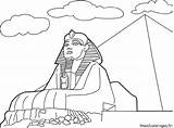 Sphinx Egipto Pyramid sketch template