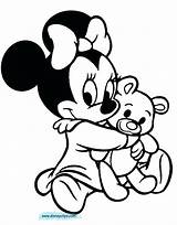 Mouse Minnie Coloring Pages Disney Girls Baby Step Online Color sketch template