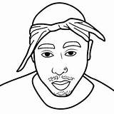 Tupac Shakur 2pac Hop Xcolorings Outline Rap Cardi Thecolor Vynil sketch template