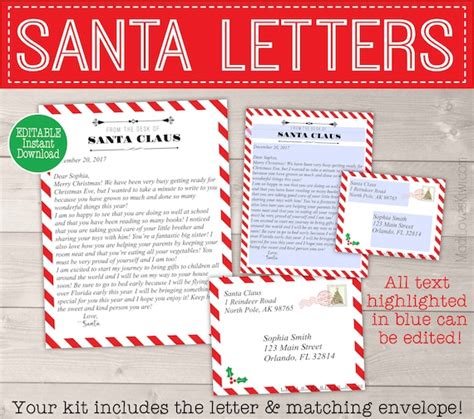 personalized letter  santa printable santa cam letter