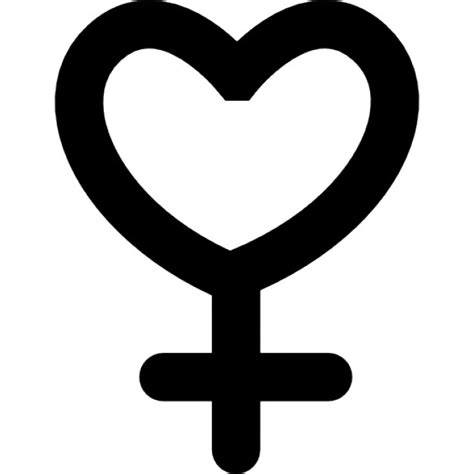 Female Gender Symbol Variant With Heart Shape Icons Free Download