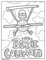 Bessie Coleman Classroomdoodles sketch template