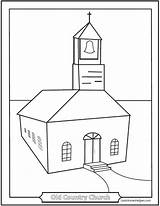 Church Coloring Pages Printable Country Old Catholic Simple Children Churches Ornate Saintanneshelper Roman Chapel sketch template