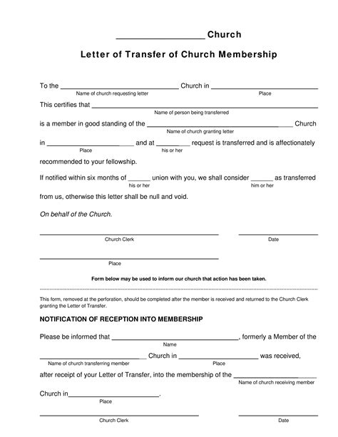 church membership transfer letter templates  allbusinesstemplatescom