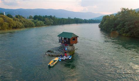 house  drina river serbia drone atgil lupo world photography house styles house