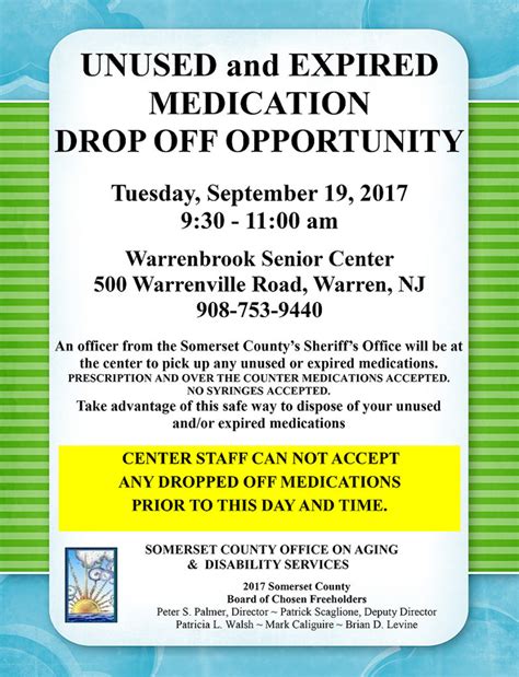 renna media warren unused and expired medication drop off opportunity