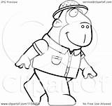 Legs Hind Clipart Ape Explorer Walking His Coloring Cartoon Thoman Cory Outlined Vector 2021 sketch template