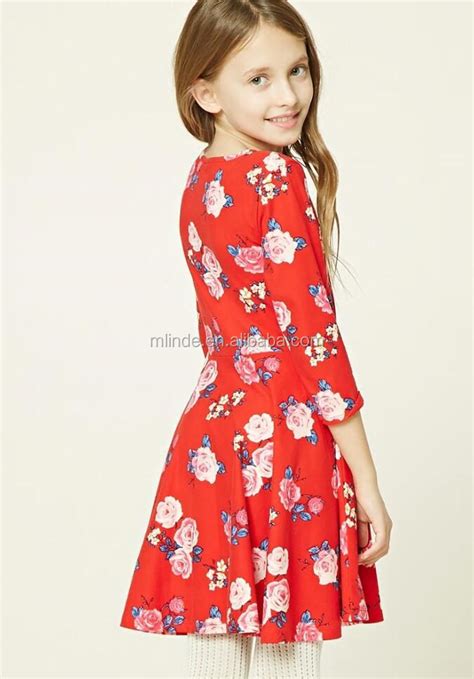 girls one piece dress wholesale lovely puffy style trendy 3 4 sleeves