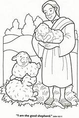 Shepherd Good Coloring Jesus Pages Bible Lord Sheep Lost Lamb Kids School Am Printable Shepherds Nativity Children Sunday God Christmas sketch template
