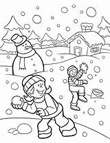 Zima Snowing Kolorowanki Zabawy Wonderland Snowman Kleurplaten Kerstman Ausmalbild sketch template