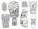 Coloring Tiki Mask Pages Printable Popular sketch template