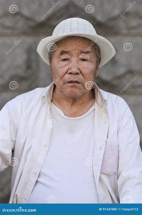 chinese man dressed  white changchun china editorial photo image  grandpa ethnicity